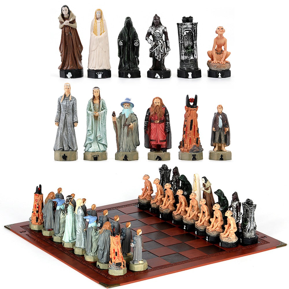 Desktop Chess Game Resin And Leather