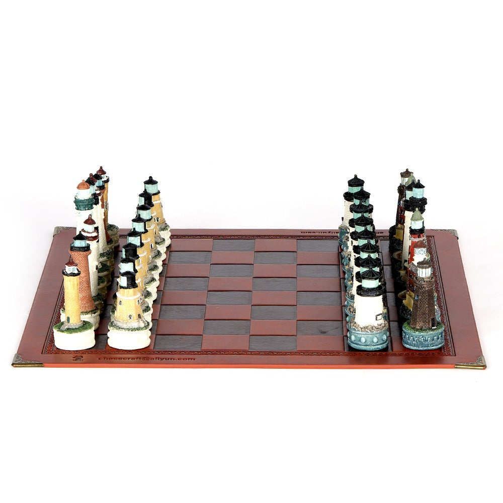 Lighthouse Building Marine Lighting Chess Set
