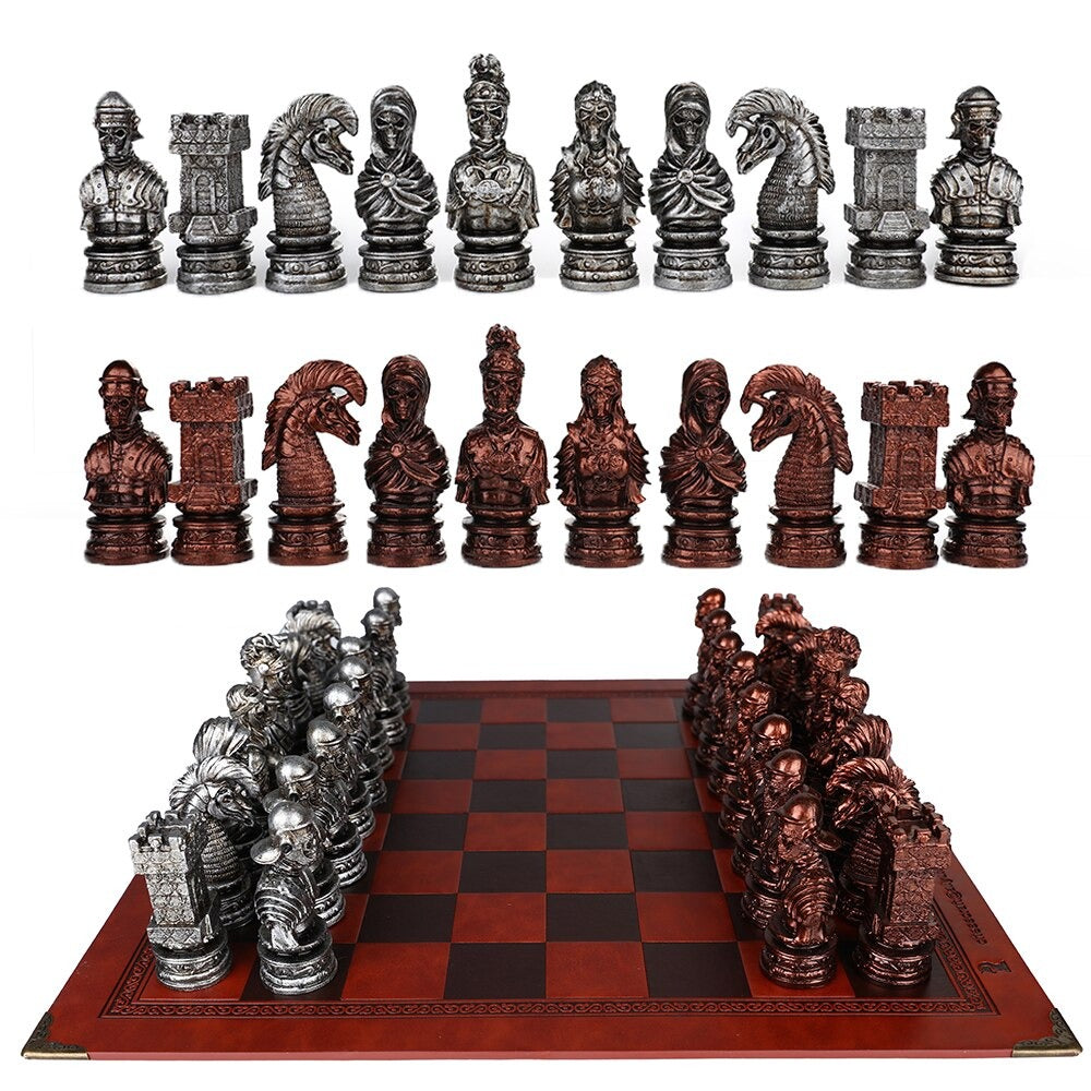 Gold and Silver Ghost Horror Chess Game Set