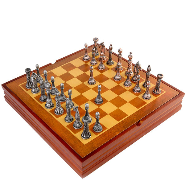 Royal Tin Bronze Chess Set